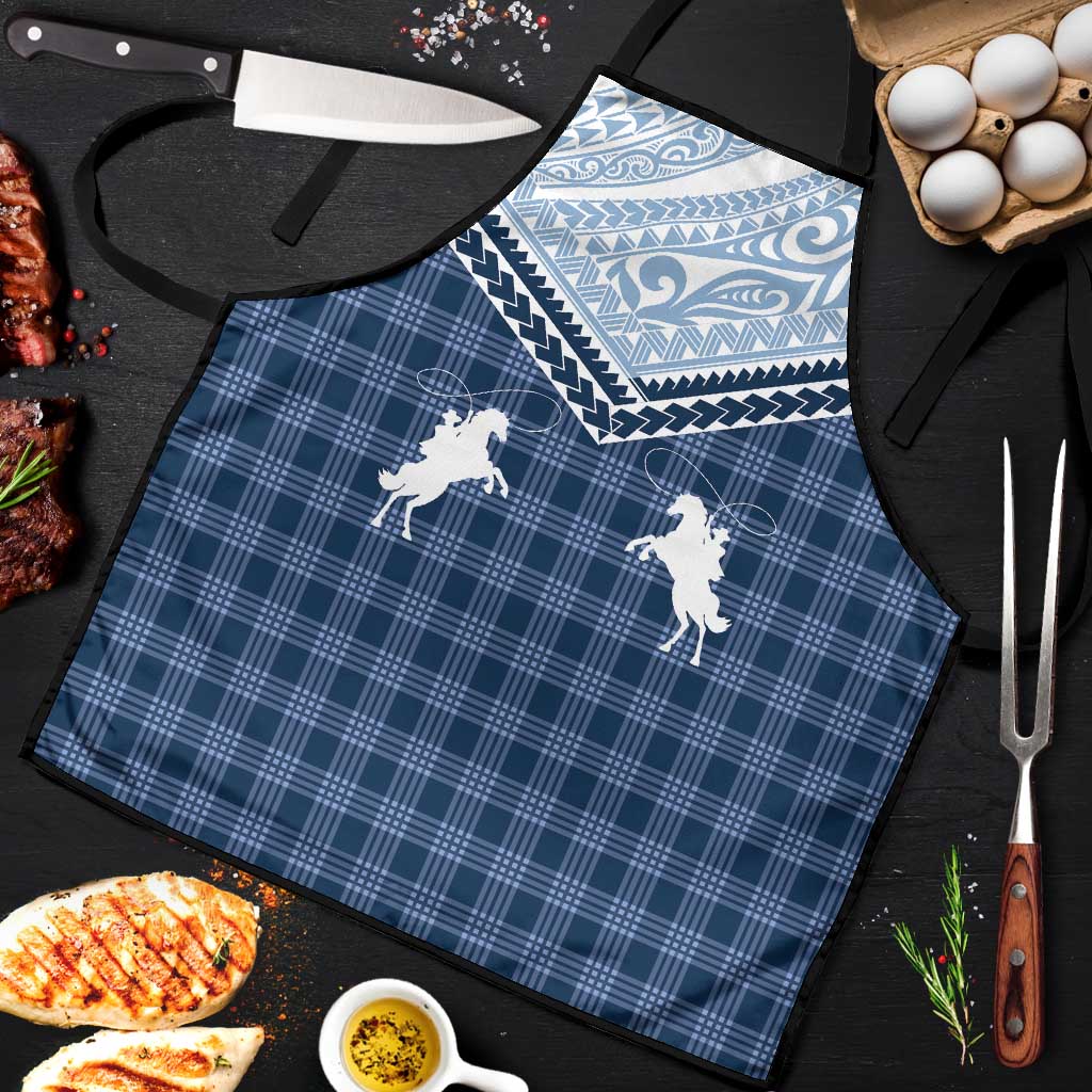 Aloha Hawaii Cowboys Paniolo Apron Navy Blue Palaka LT7 Navy - Polynesian Pride