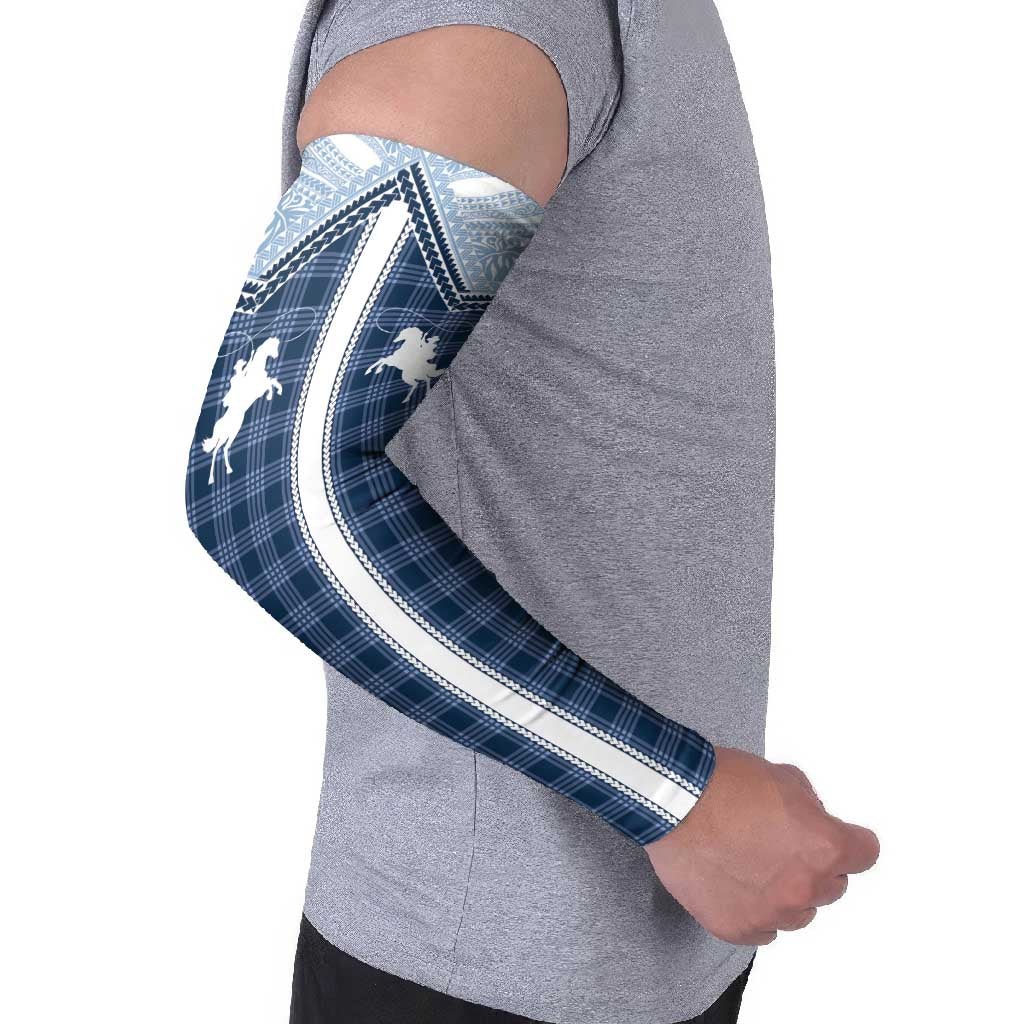 Aloha Hawaii Cowboys Paniolo Arm Sleeves Navy Blue Palaka LT7 - Polynesian Pride