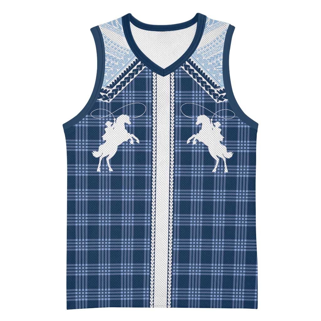 Aloha Hawaii Cowboys Paniolo Basketball Jersey Navy Blue Palaka LT7 Unisex Navy - Polynesian Pride