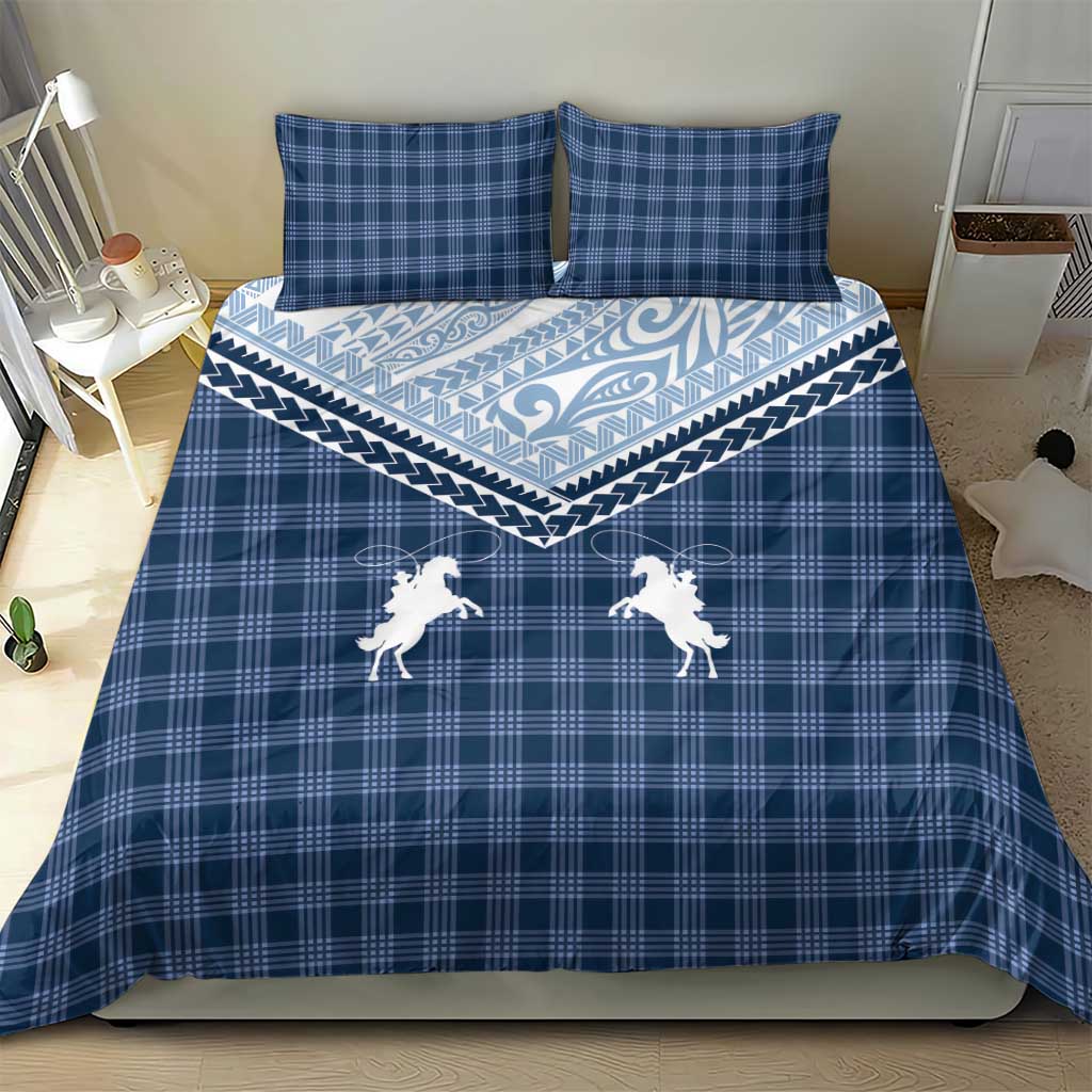 Aloha Hawaii Cowboys Paniolo Bedding Set Navy Blue Palaka LT7 - Polynesian Pride
