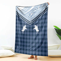 Aloha Hawaii Cowboys Paniolo Blanket Navy Blue Palaka LT7 - Polynesian Pride