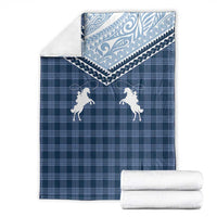 Aloha Hawaii Cowboys Paniolo Blanket Navy Blue Palaka LT7 - Polynesian Pride