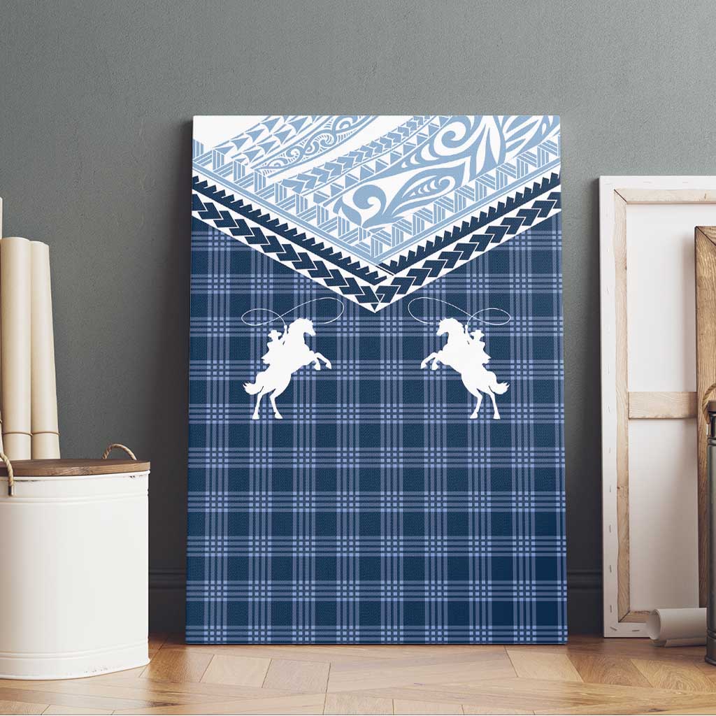 Aloha Hawaii Cowboys Paniolo Canvas Wall Art Navy Blue Palaka LT7 - Polynesian Pride