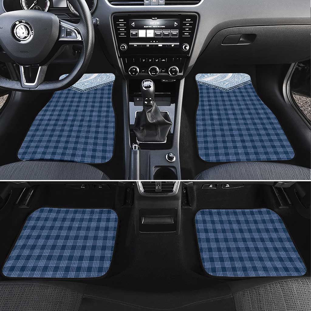 Aloha Hawaii Cowboys Paniolo Car Mats Navy Blue Palaka LT7 Set 4pcs Navy - Polynesian Pride