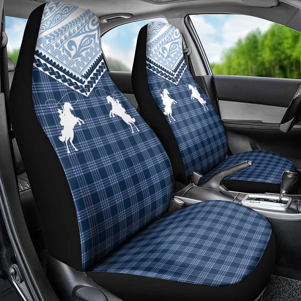 Aloha Hawaii Cowboys Paniolo Car Seat Cover Navy Blue Palaka LT7 - Polynesian Pride