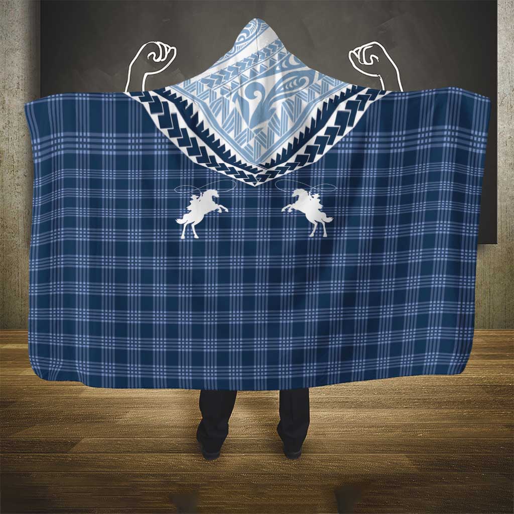 Aloha Hawaii Cowboys Paniolo Hooded Blanket Navy Blue Palaka LT7 - Polynesian Pride