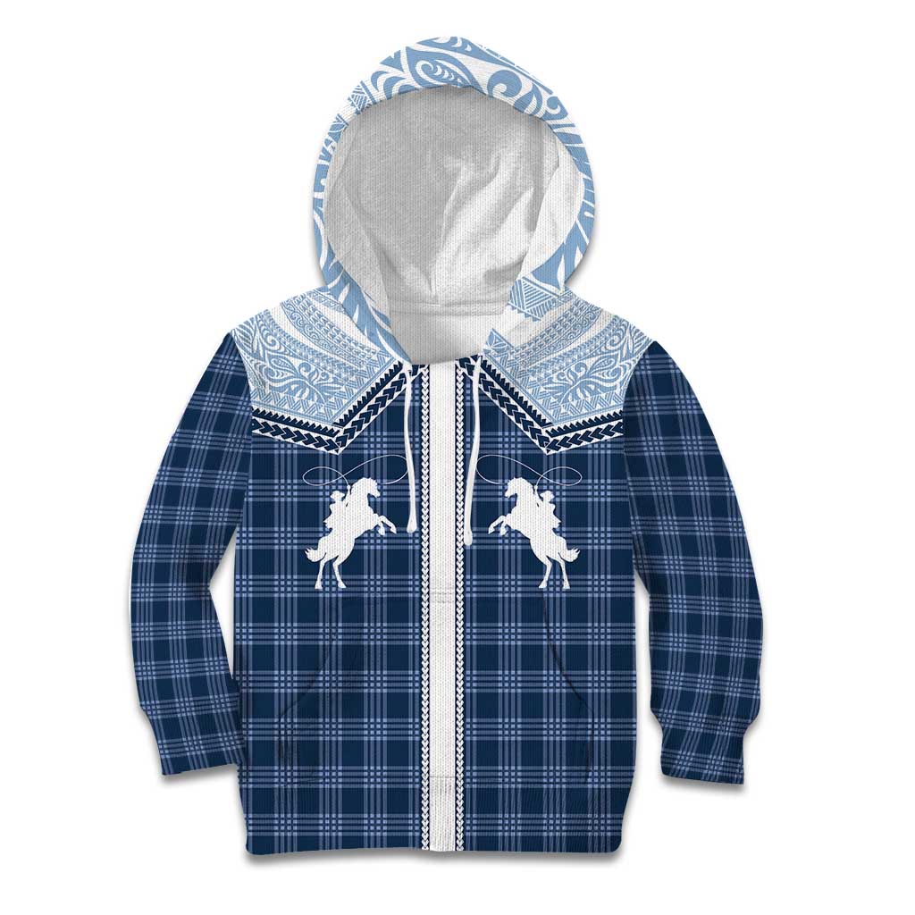 Aloha Hawaii Cowboys Paniolo Kid Hoodie Navy Blue Palaka LT7 Hoodie Navy - Polynesian Pride