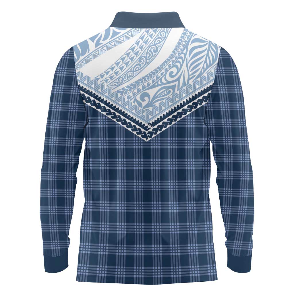 Aloha Hawaii Cowboys Paniolo Long Sleeve Polo Shirt Navy Blue Palaka LT7 - Polynesian Pride
