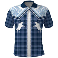 Aloha Hawaii Cowboys Paniolo Polo Shirt Navy Blue Palaka LT7 Navy - Polynesian Pride