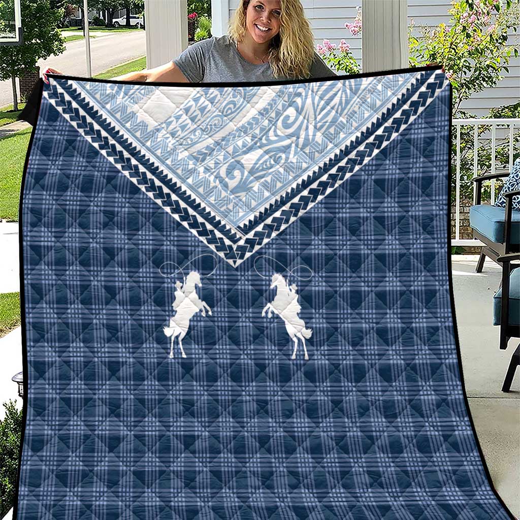 Aloha Hawaii Cowboys Paniolo Quilt Navy Blue Palaka LT7 Navy - Polynesian Pride