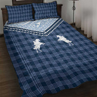 Aloha Hawaii Cowboys Paniolo Quilt Bed Set Navy Blue Palaka LT7 Navy - Polynesian Pride