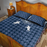 Aloha Hawaii Cowboys Paniolo Quilt Bed Set Navy Blue Palaka LT7 - Polynesian Pride