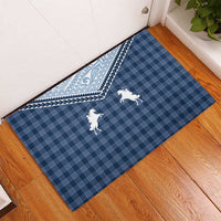 Aloha Hawaii Cowboys Paniolo Rubber Doormat Navy Blue Palaka LT7 - Polynesian Pride