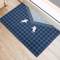 Aloha Hawaii Cowboys Paniolo Rubber Doormat Navy Blue Palaka LT7 - Polynesian Pride