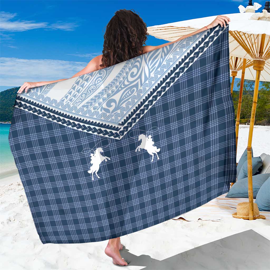 Aloha Hawaii Cowboys Paniolo Sarong Navy Blue Palaka LT7 One Size 44 x 66 inches Navy - Polynesian Pride