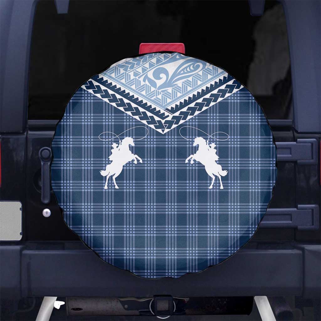 Aloha Hawaii Cowboys Paniolo Spare Tire Cover Navy Blue Palaka LT7 No hole Navy - Polynesian Pride