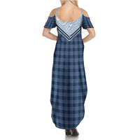 Aloha Hawaii Cowboys Paniolo Summer Maxi Dress Navy Blue Palaka LT7 - Polynesian Pride