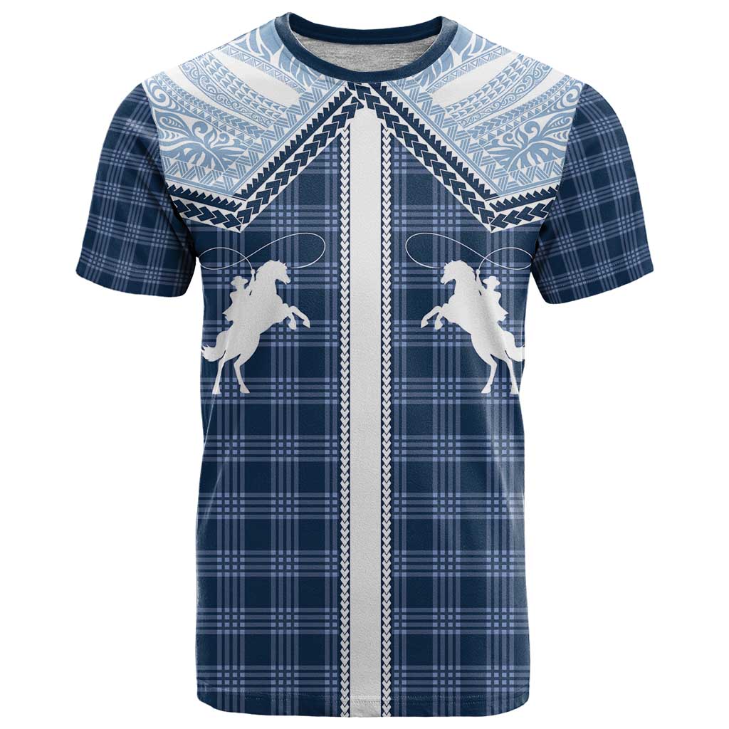 Aloha Hawaii Cowboys Paniolo T Shirt Navy Blue Palaka LT7 Navy - Polynesian Pride