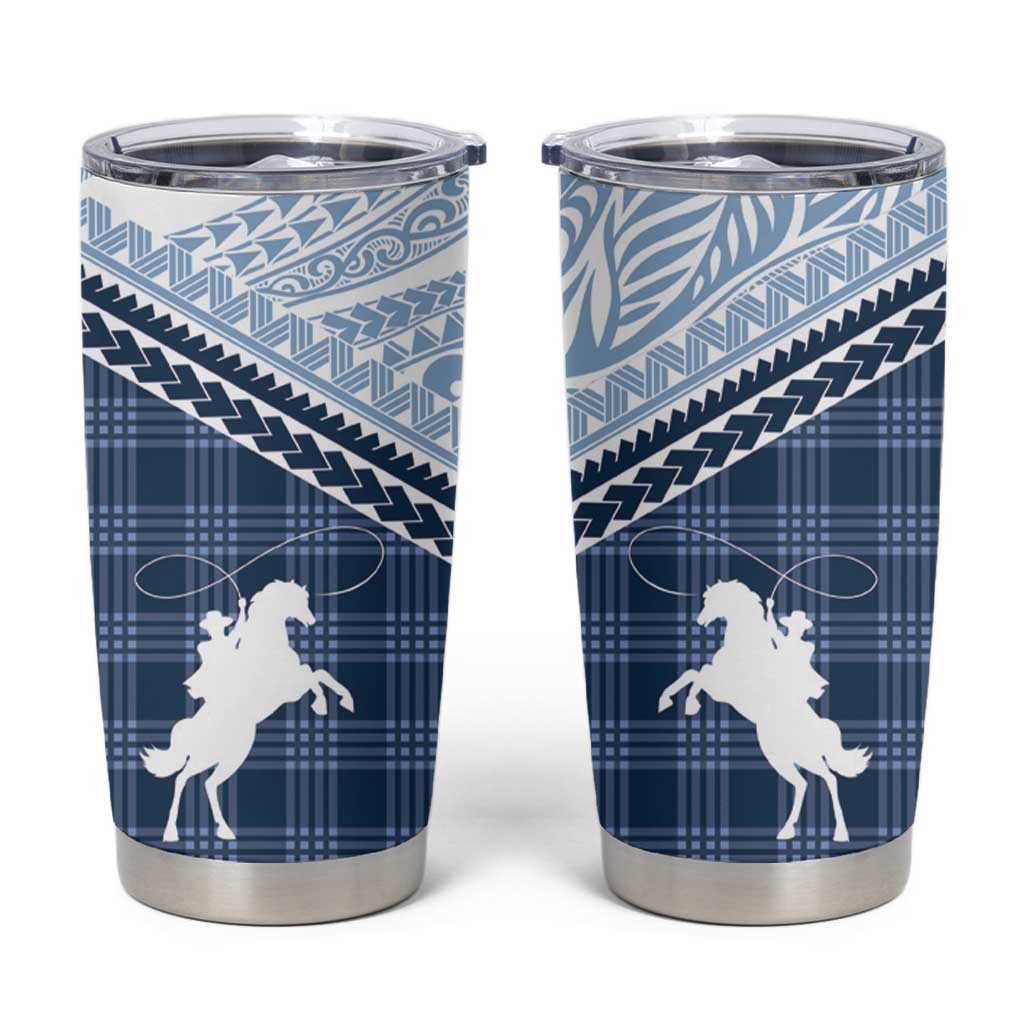 Aloha Hawaii Cowboys Paniolo Tumbler Cup Navy Blue Palaka LT7 Navy - Polynesian Pride