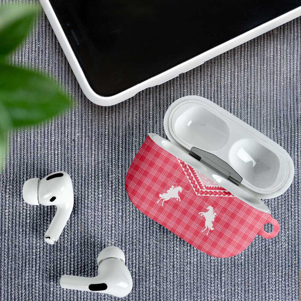Aloha Hawaii Cowboys Paniolo AirPods Case Rose Palaka LT7 - Polynesian Pride