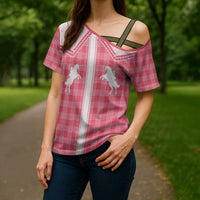 Aloha Hawaii Cowboys Paniolo Cross Shoulder Shirt Rose Palaka LT7 - Polynesian Pride