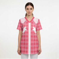 Aloha Hawaii Cowboys Paniolo Scrub Top Rose Palaka LT7 - Polynesian Pride