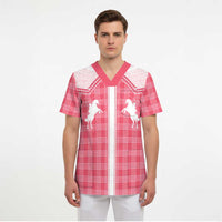 Aloha Hawaii Cowboys Paniolo Scrub Top Rose Palaka LT7 - Polynesian Pride