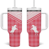 Aloha Hawaii Cowboys Paniolo Tumbler With Handle Rose Palaka LT7 One Size: 40 oz Pink - Polynesian Pride