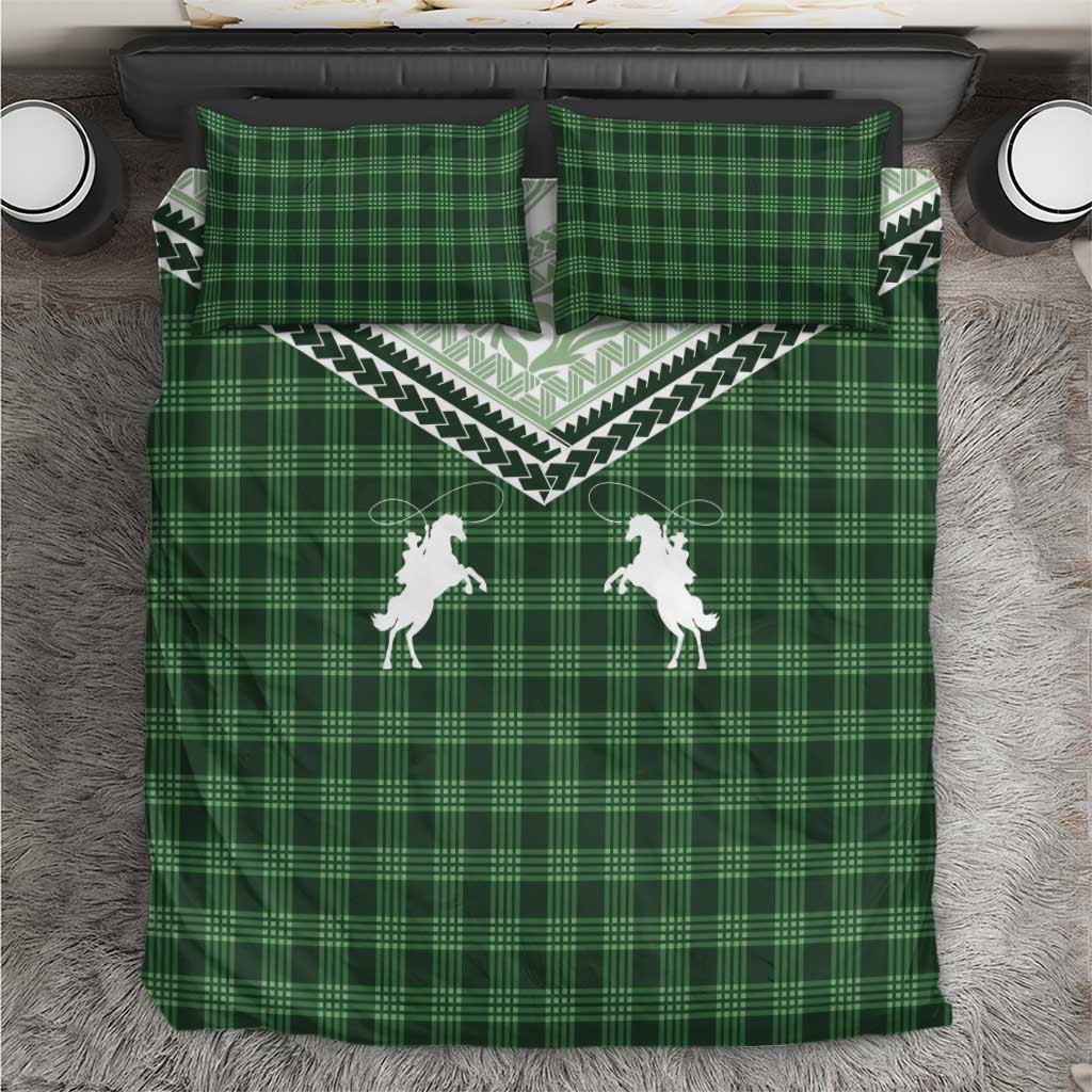 Aloha Hawaii Cowboys Paniolo Bedding Set Forest Green Palaka LT7 Dark Green - Polynesian Pride