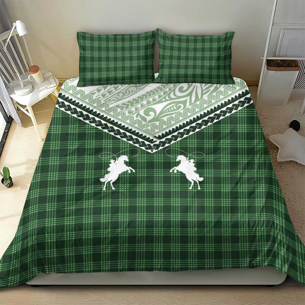 Aloha Hawaii Cowboys Paniolo Bedding Set Forest Green Palaka LT7 - Polynesian Pride