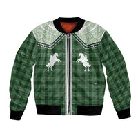Aloha Hawaii Cowboys Paniolo Bomber Jacket Forest Green Palaka LT7 Unisex Dark Green - Polynesian Pride