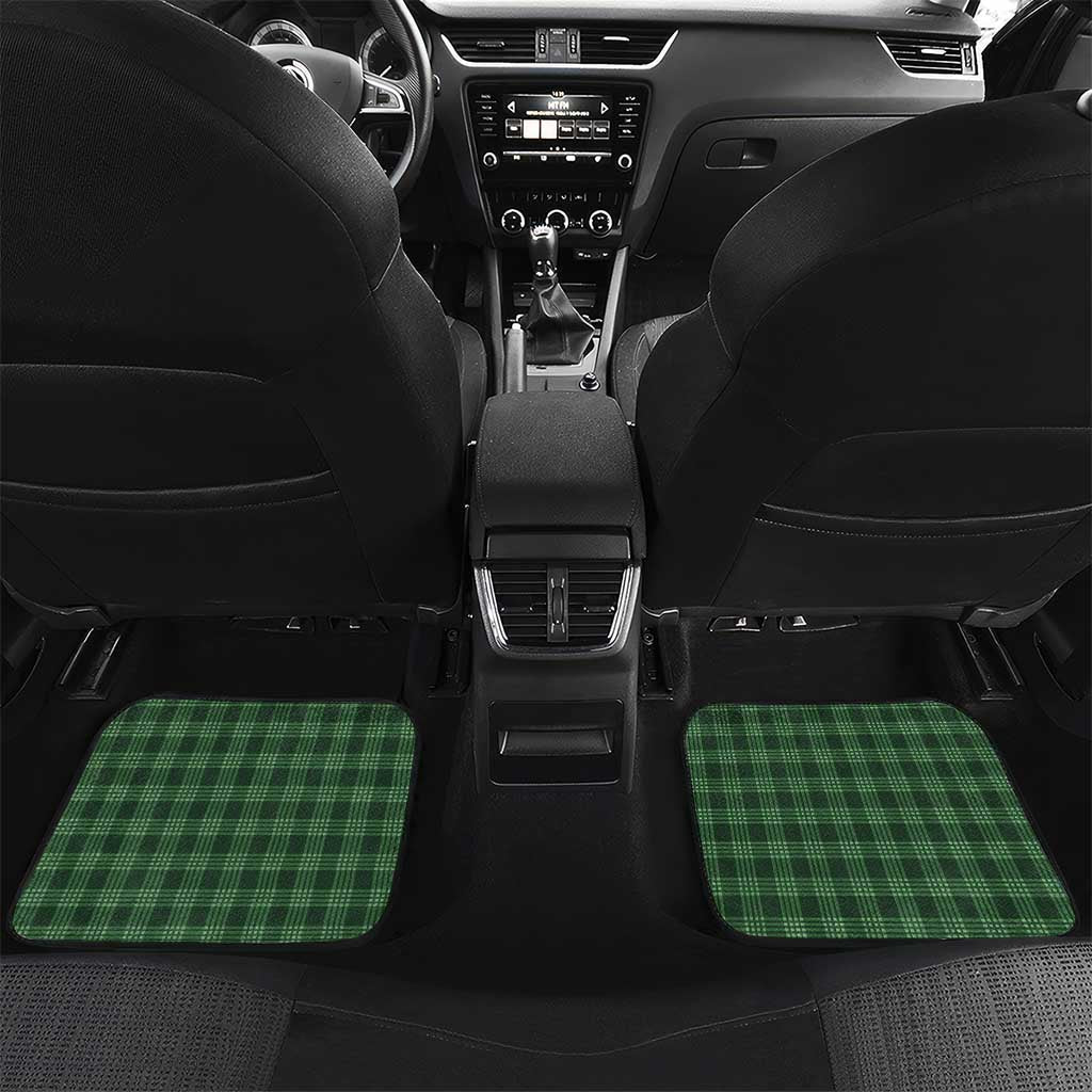 Aloha Hawaii Cowboys Paniolo Car Mats Forest Green Palaka LT7 Set 2pcs - Back Dark Green - Polynesian Pride