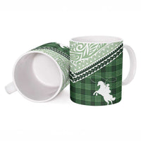 Aloha Hawaii Cowboys Paniolo Ceramic Mug Forest Green Palaka LT7 - Polynesian Pride