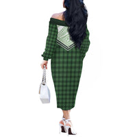 Aloha Hawaii Cowboys Paniolo Off The Shoulder Long Sleeve Dress Forest Green Palaka LT7 - Polynesian Pride