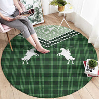 Aloha Hawaii Cowboys Paniolo Round Carpet Forest Green Palaka LT7 - Polynesian Pride