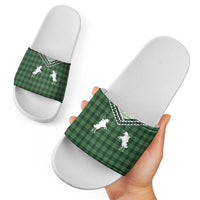 Aloha Hawaii Cowboys Paniolo Slide Sandals Forest Green Palaka LT7 - Polynesian Pride