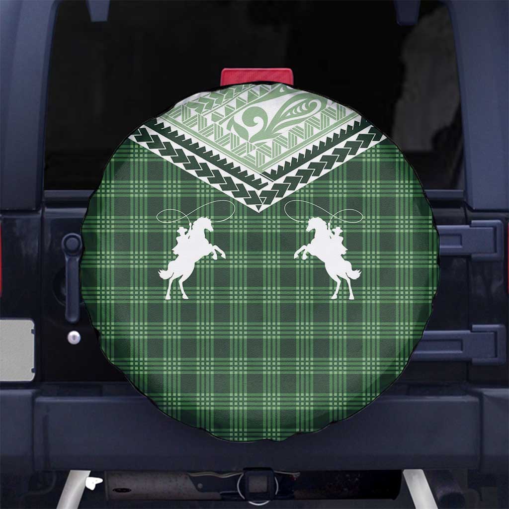 Aloha Hawaii Cowboys Paniolo Spare Tire Cover Forest Green Palaka LT7 No hole Dark Green - Polynesian Pride