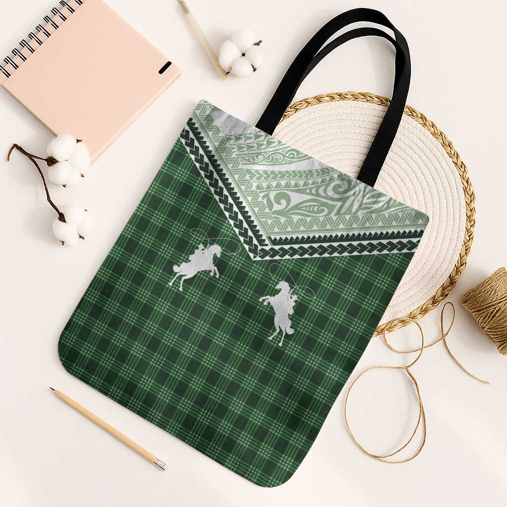 Aloha Hawaii Cowboys Paniolo Tote Bag Forest Green Palaka LT7 Black Strap One Size Dark Green - Polynesian Pride