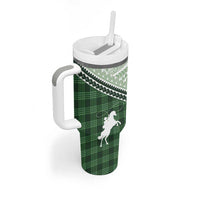 Aloha Hawaii Cowboys Paniolo Tumbler With Handle Forest Green Palaka LT7 - Polynesian Pride