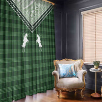 Aloha Hawaii Cowboys Paniolo Window Curtain Forest Green Palaka LT7 - Polynesian Pride