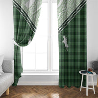 Aloha Hawaii Cowboys Paniolo Window Curtain Forest Green Palaka LT7 - Polynesian Pride