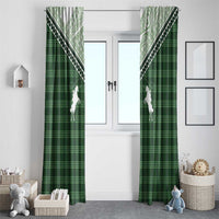 Aloha Hawaii Cowboys Paniolo Window Curtain Forest Green Palaka LT7 - Polynesian Pride
