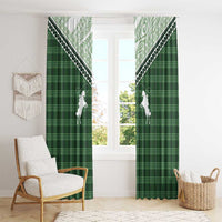 Aloha Hawaii Cowboys Paniolo Window Curtain Forest Green Palaka LT7 - Polynesian Pride