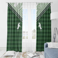 Aloha Hawaii Cowboys Paniolo Window Curtain Forest Green Palaka LT7 - Polynesian Pride