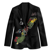 Kia Ora New Zealand Floral Personalized Blazer Black LT7 Unisex Black - Polynesian Pride