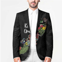 Kia Ora New Zealand Floral Personalized Blazer Black LT7 - Polynesian Pride