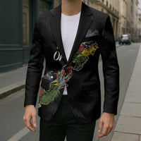 Kia Ora New Zealand Floral Personalized Blazer Black LT7 - Polynesian Pride