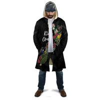 Kia Ora New Zealand Floral Personalized Cloak Black LT7 - Polynesian Pride