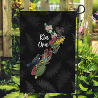 Kia Ora New Zealand Floral Garden Flag Black LT7 Garden Flag Black - Polynesian Pride