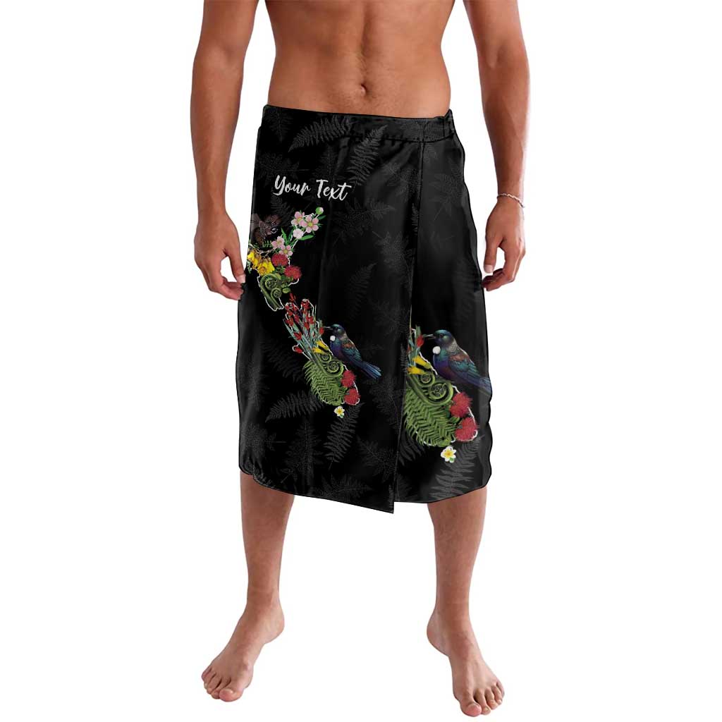 Kia Ora New Zealand Floral Personalized Lavalava Black LT7 Black - Polynesian Pride